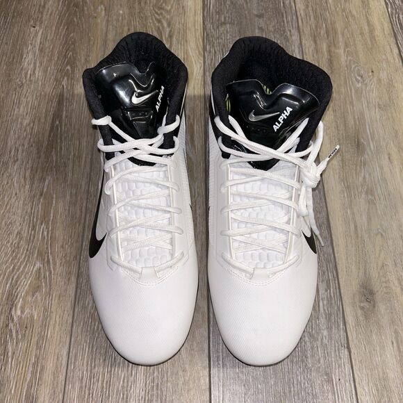 Nike Alpha Talon Elite 3/4 Mens Size 16 Football Cleats White Black 512482-100 - Picture 4 of 12